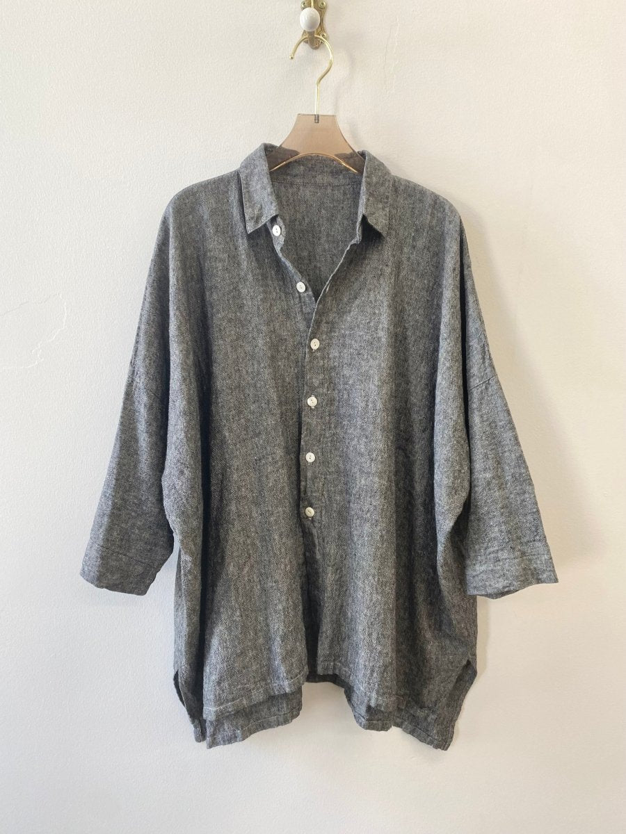 Salt & Pepper Oversized Button Up - Made X Hudson
