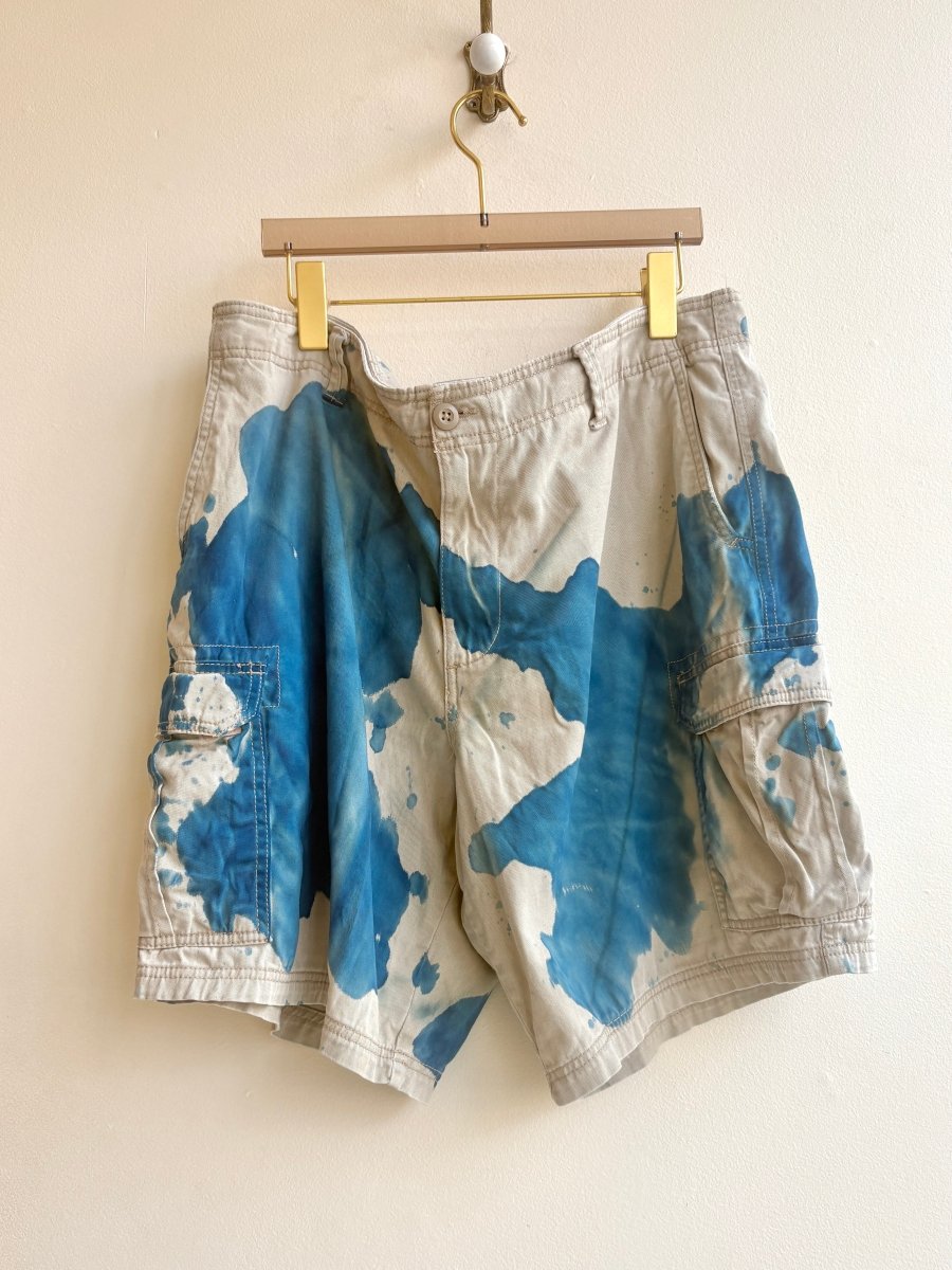 Blue Spilled Cyanotype Cargo Shorts (Reworked) - Made X Hudson