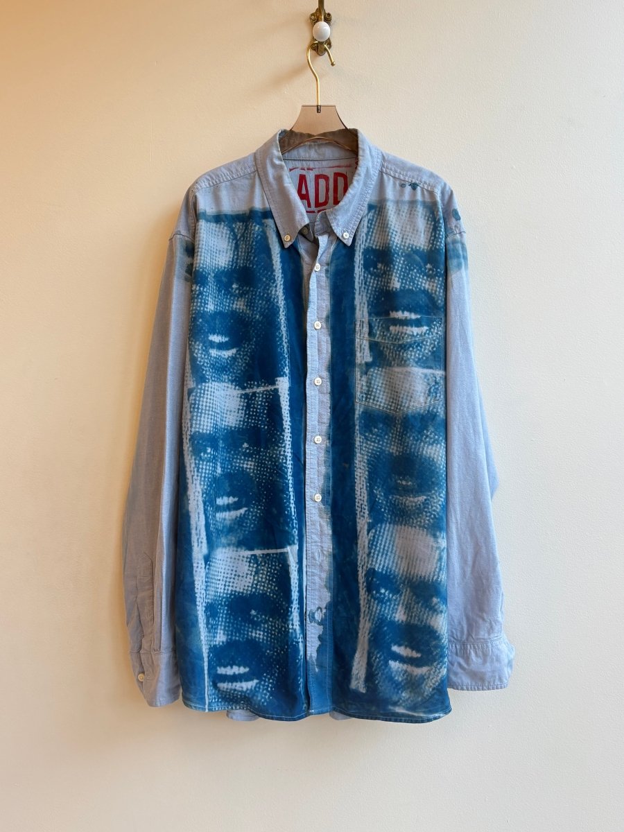 “Here’s Johnny!” Sun Cyanotype Chambray Button - Up Shirt (Reworked) - Made X Hudson
