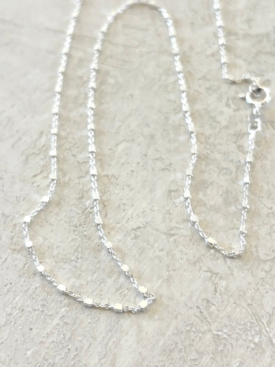 Solid Silver Mini Cube Chain | 2.5mm (16" Length) - Made X Hudson