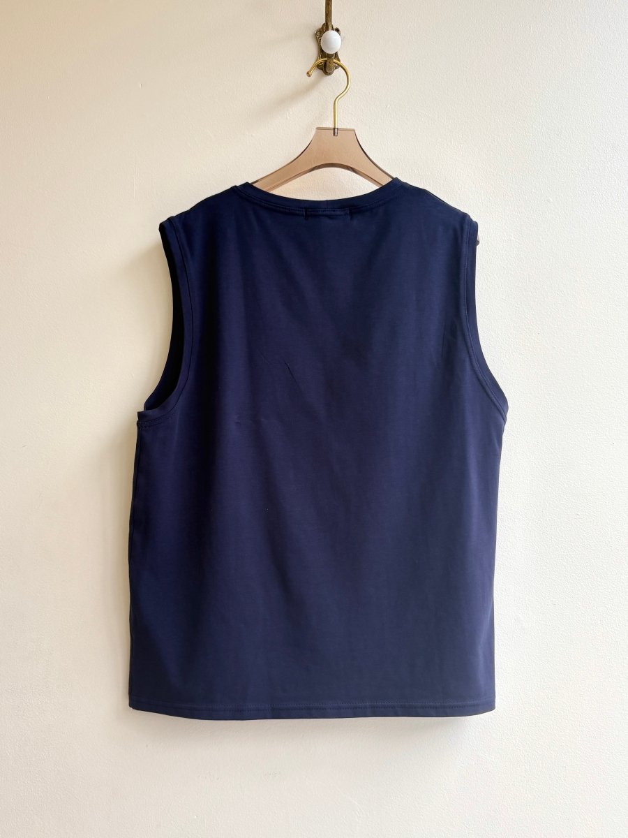 Muscle Tee in Navy Cotton - Made X Hudson