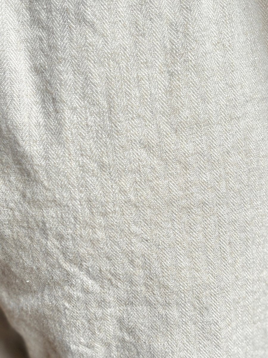 Khaki Herringbone Tweed Linen & Wool Studio Pant - Made X Hudson