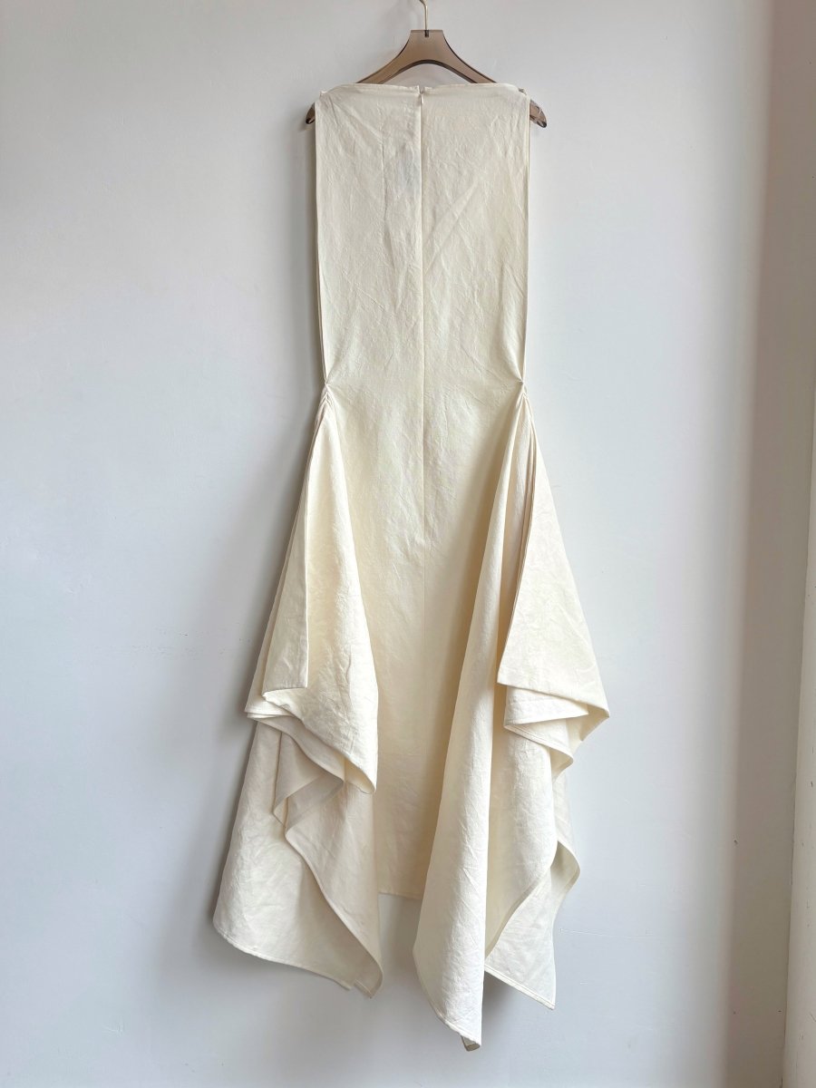 Zero - Waste Dress in Ivory Cotton - Linen - Made X Hudson