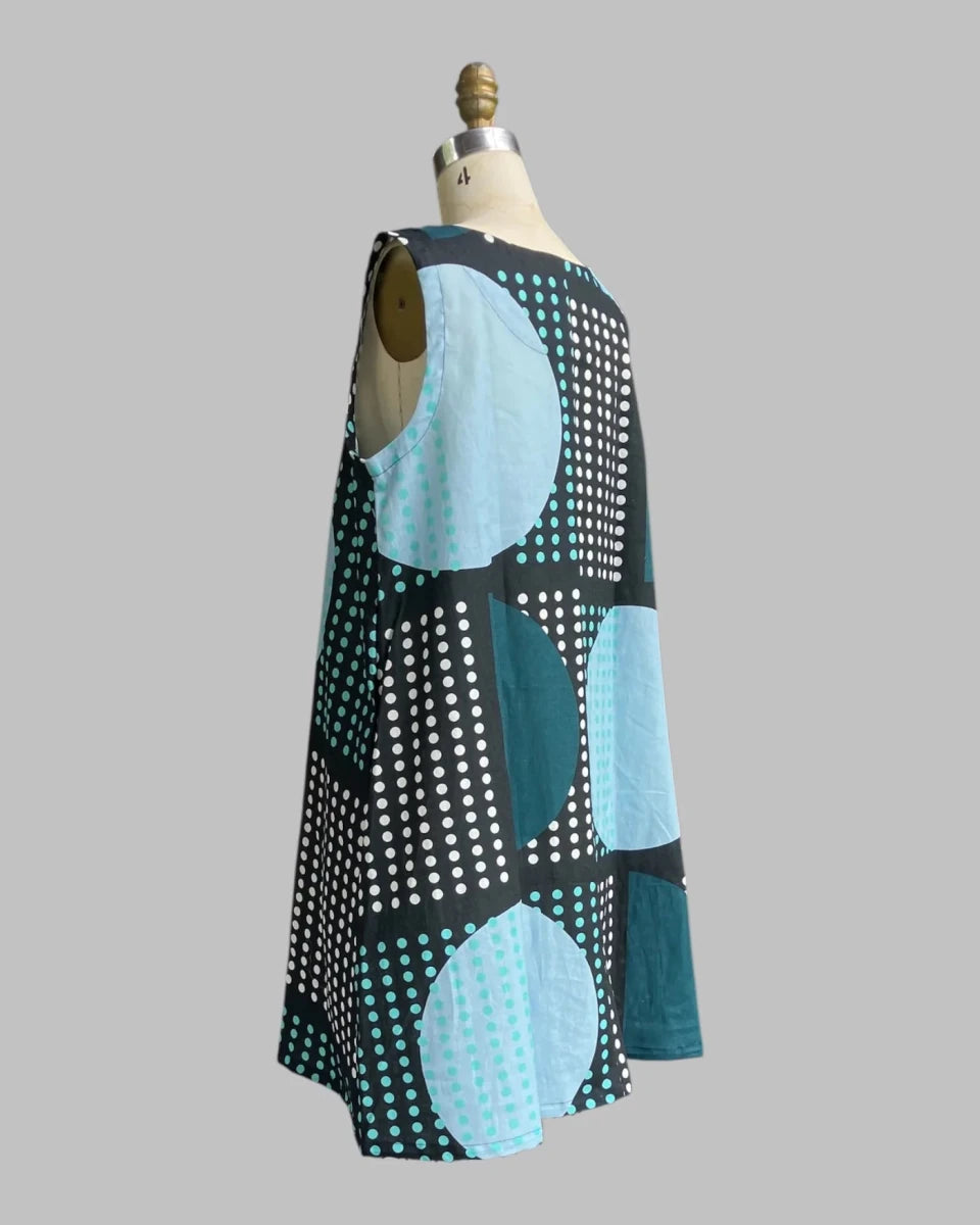 Mini Mu'u in Moonrise Print Sleeveless Baby Doll Dress - Made X Hudson