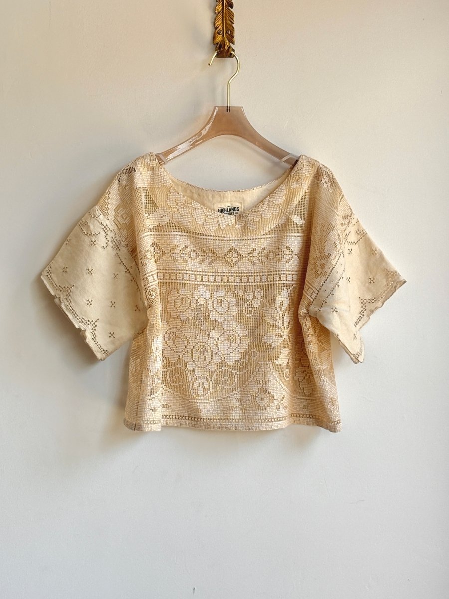 Cream Heirloom Lace Box Top - Made X Hudson