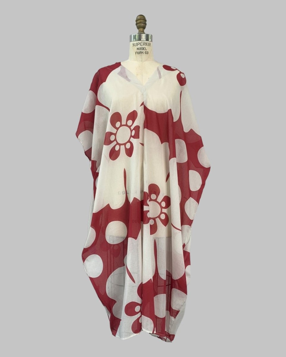 Jumbo Burgundy Floral Print Kaftan - Made X Hudson