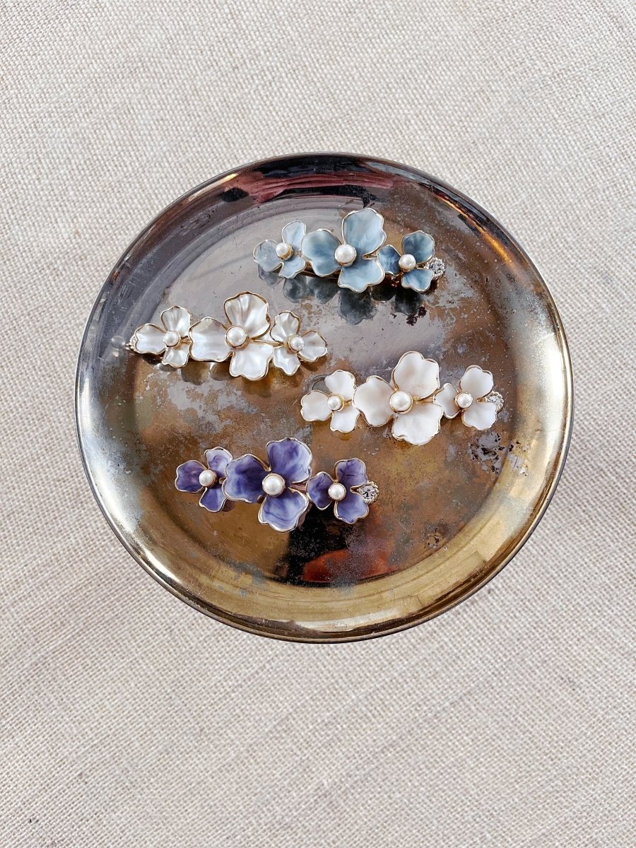 Three Flower Petal Barrette (Multiple Colors) - Made X Hudson