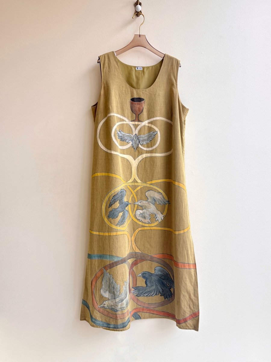 Hand Painted Hilma Series Tree of Knowledge Motif Dress (Reworked) - Made X Hudson