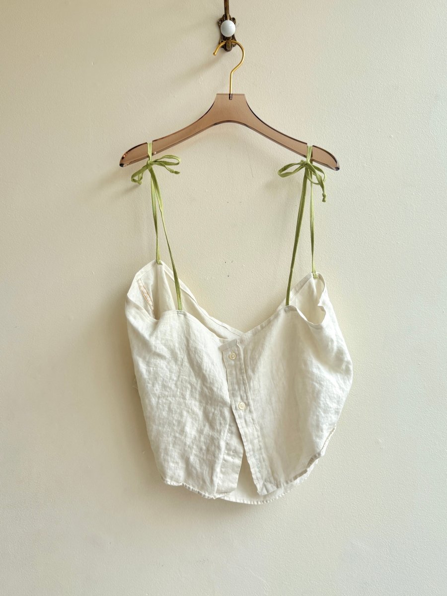 Natural and Green Ties Costa Top (Reworked) - Made X Hudson