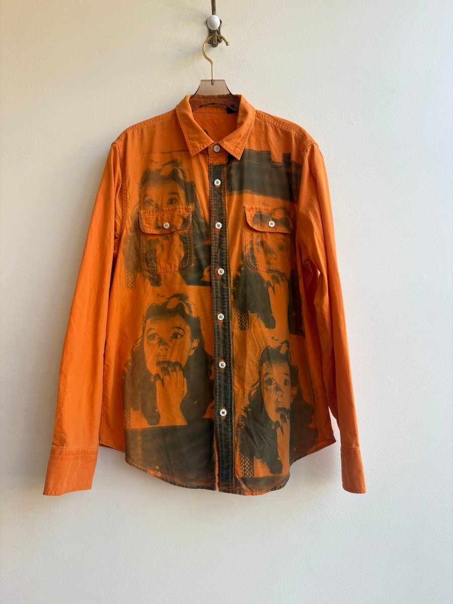 Judy Garland Creamsicle and Blue Cyanotype Button-Up Shirt (Reworked) - Made X Hudson