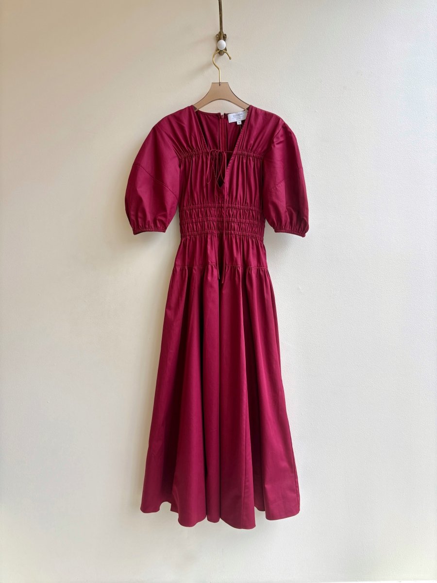 La Ligne | Garnet Red Puff Sleeve Dress (Vintage) - Made X Hudson
