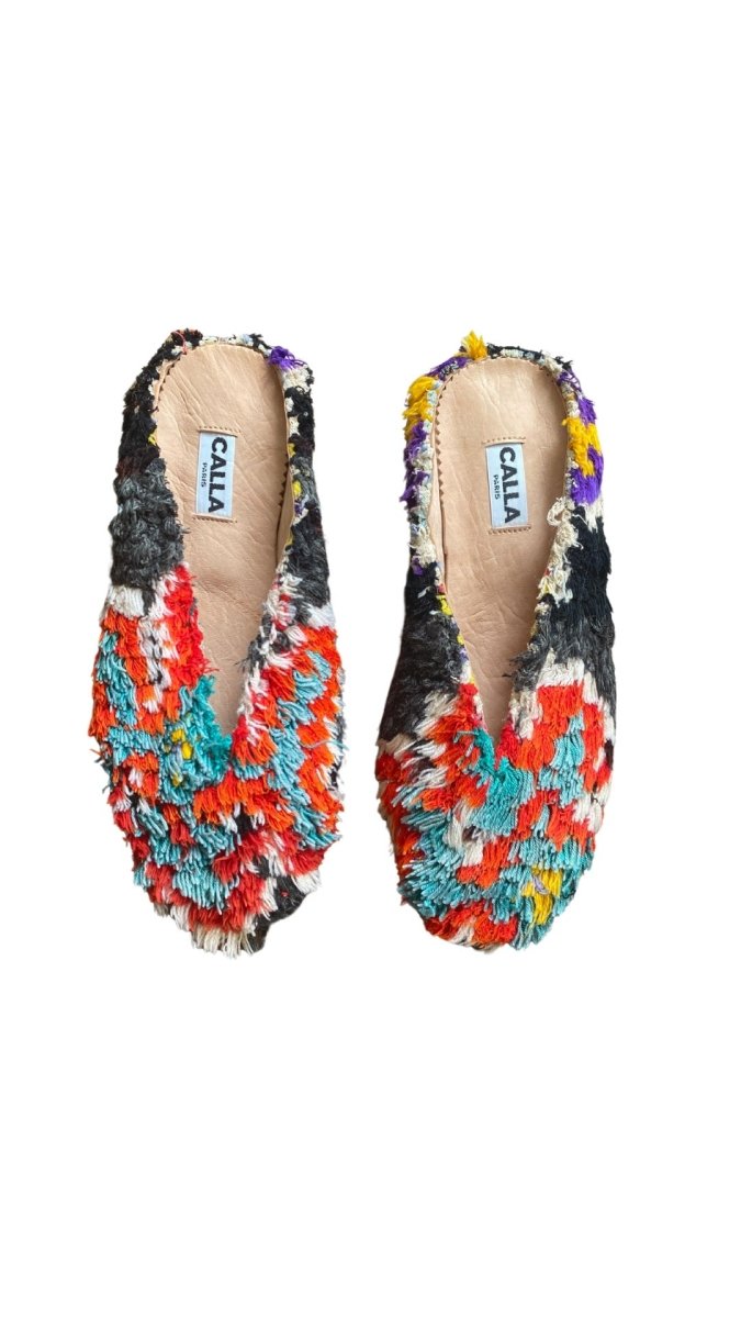 Aili Babouche “Lambent” Mules In Colors Orange, Pale Blue, White, & Black (Size 42) - Made X Hudson