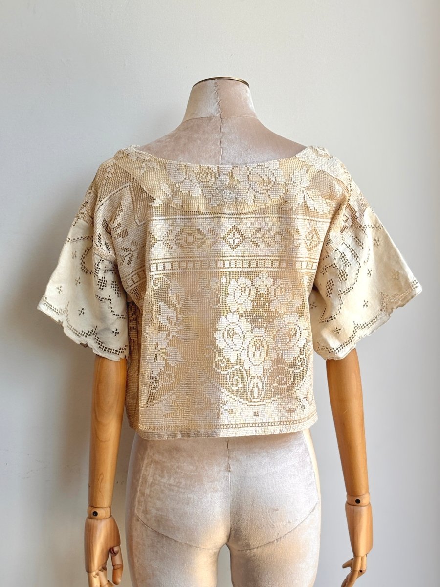 Cream Heirloom Lace Box Top - Made X Hudson