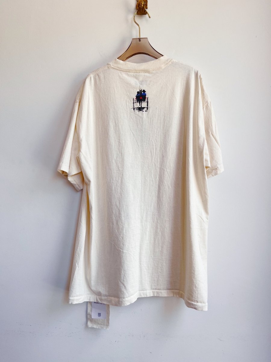 Ivory Rectangular Doily Appliqué Block Tee (Reworked) - Made X Hudson