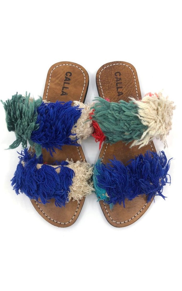 Hali Sandals “Monica” In Colors Blue, Seafoam, & Cream (Size 39) - Made X Hudson
