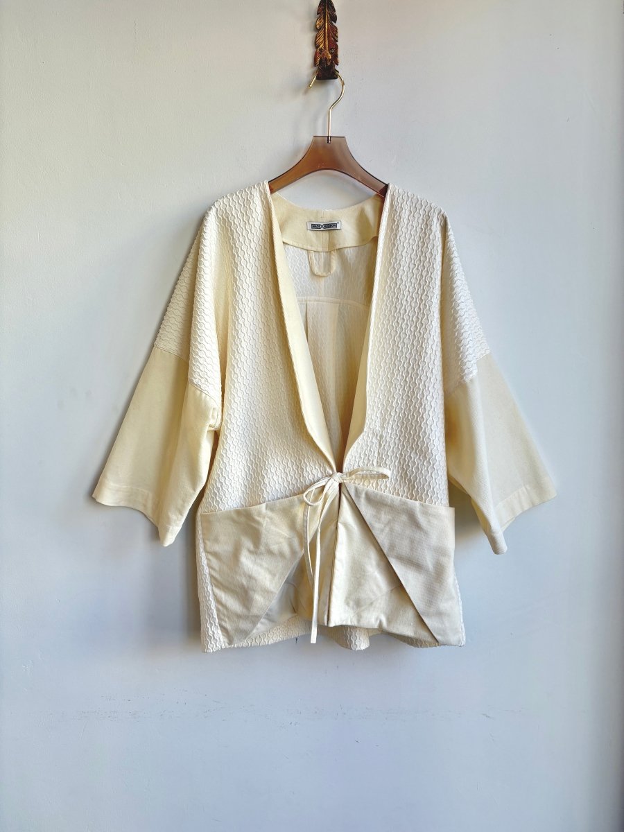 Cream Corduroy & Textured Novelty Fabric Chore Jacket - Made X Hudson