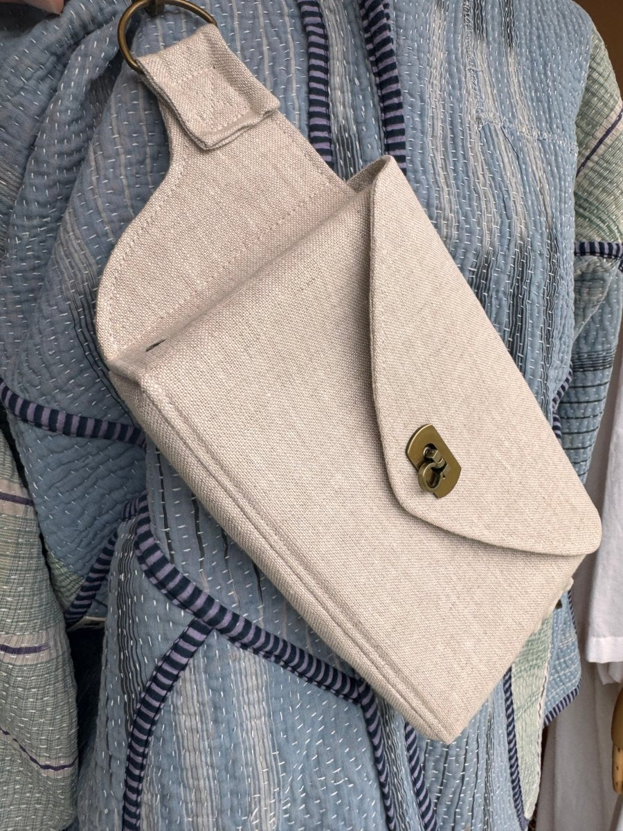 Cross - Body Bag in Oatmeal Linen - Made X Hudson