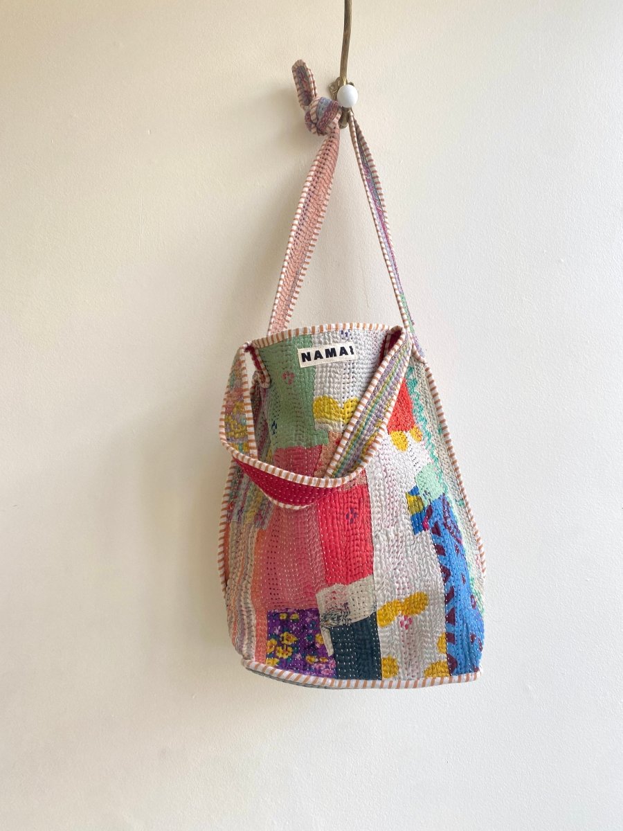 Reversible Xoti II Tote Bag in Colors Sage, Red & Lime, Blush - Made X Hudson