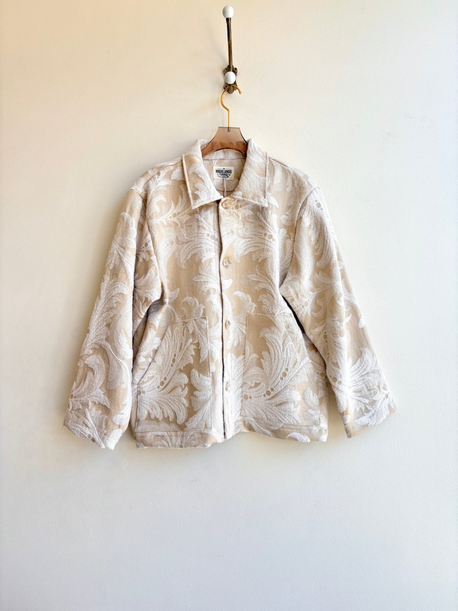 Cream & Tan Damask Utility Jacket - Made X Hudson