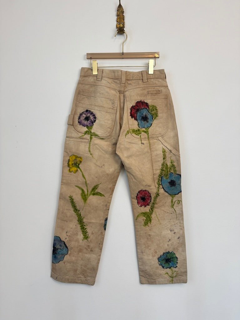 “Pippa” Eco Printed Floral Painter Pants | Hand Painted (Reworked) - Made X Hudson