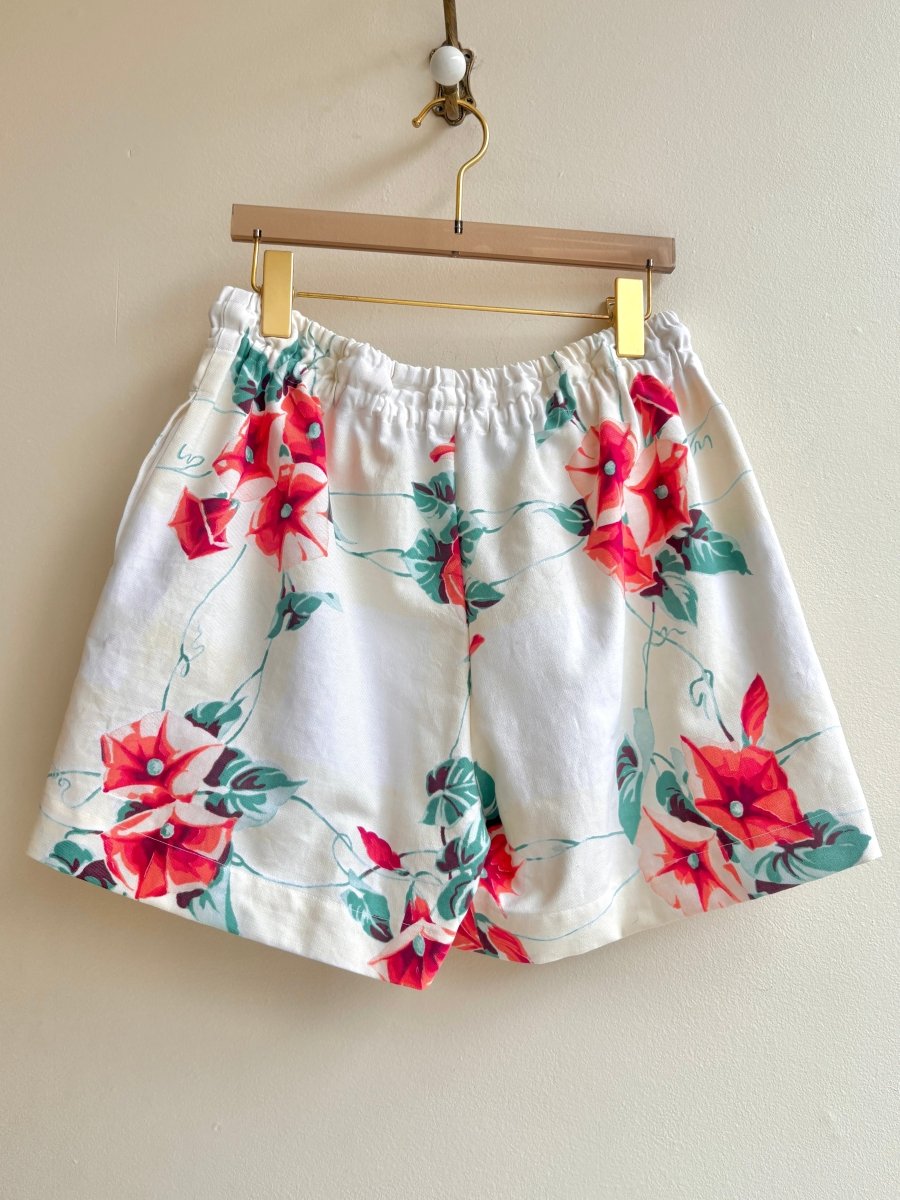 Cream and Orange Morning Glory Town Shorts - Made X Hudson