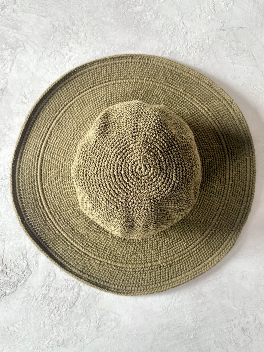 Crochet Cotton Gardening Hat in Olive Drab - Made X Hudson