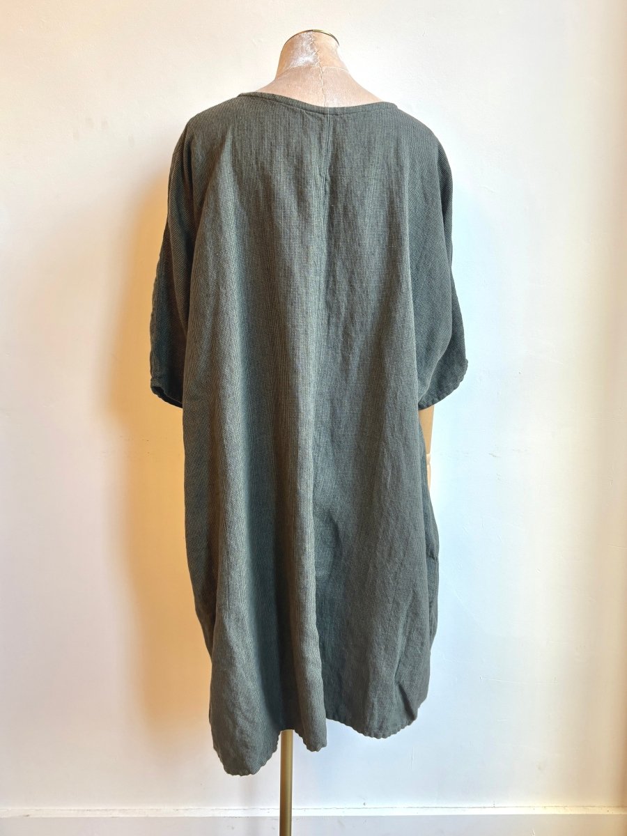 Slate Green Houndstooth Gallery Dress - Made X Hudson