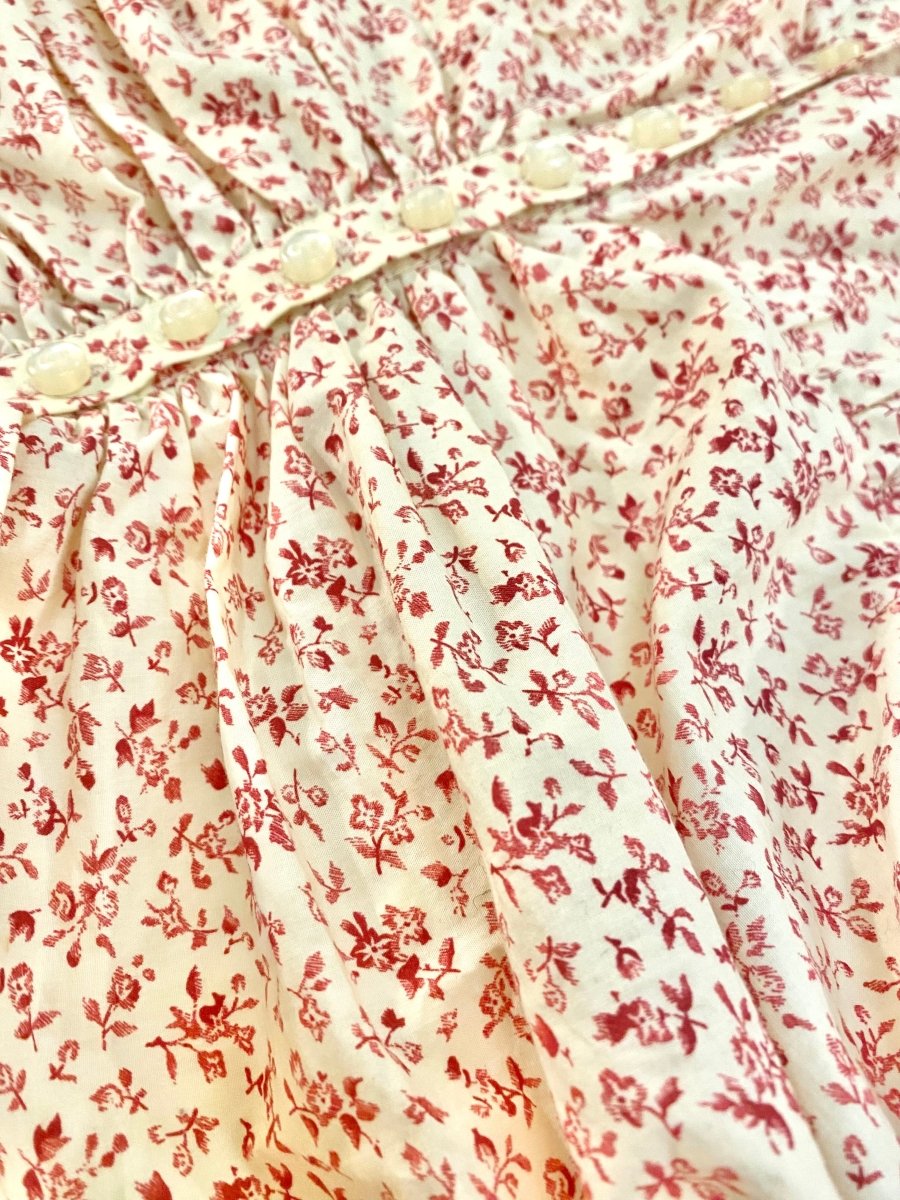 TiMo | Floral Gathered Button Up Cocktail Dress (Vintage) - Made X Hudson