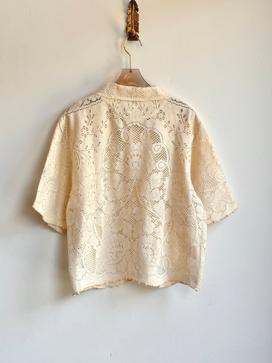 Cream Heirloom Lace Shirt - Made X Hudson