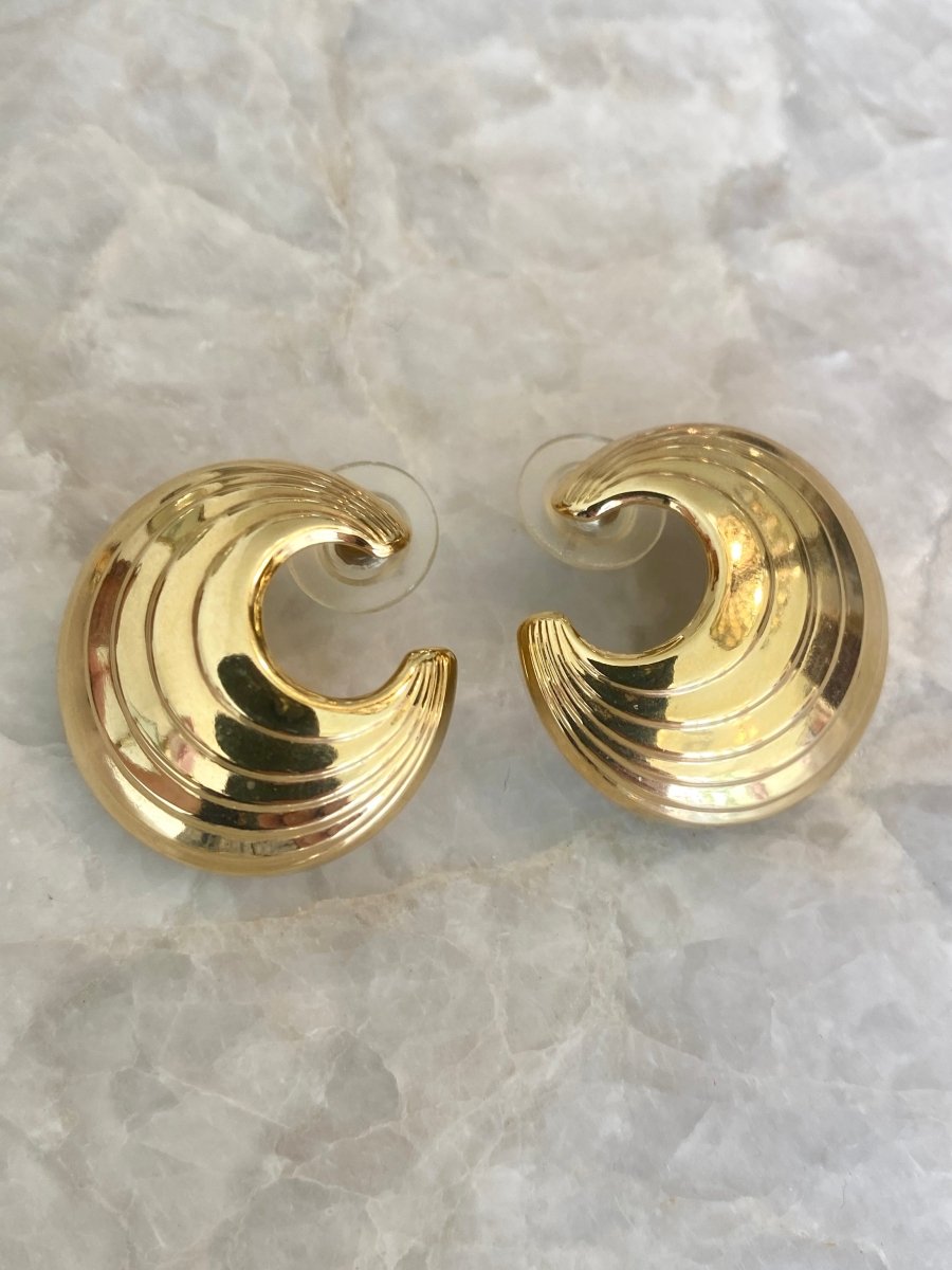 Large Croissant Tiered Earrings (Vintage) - Made X Hudson