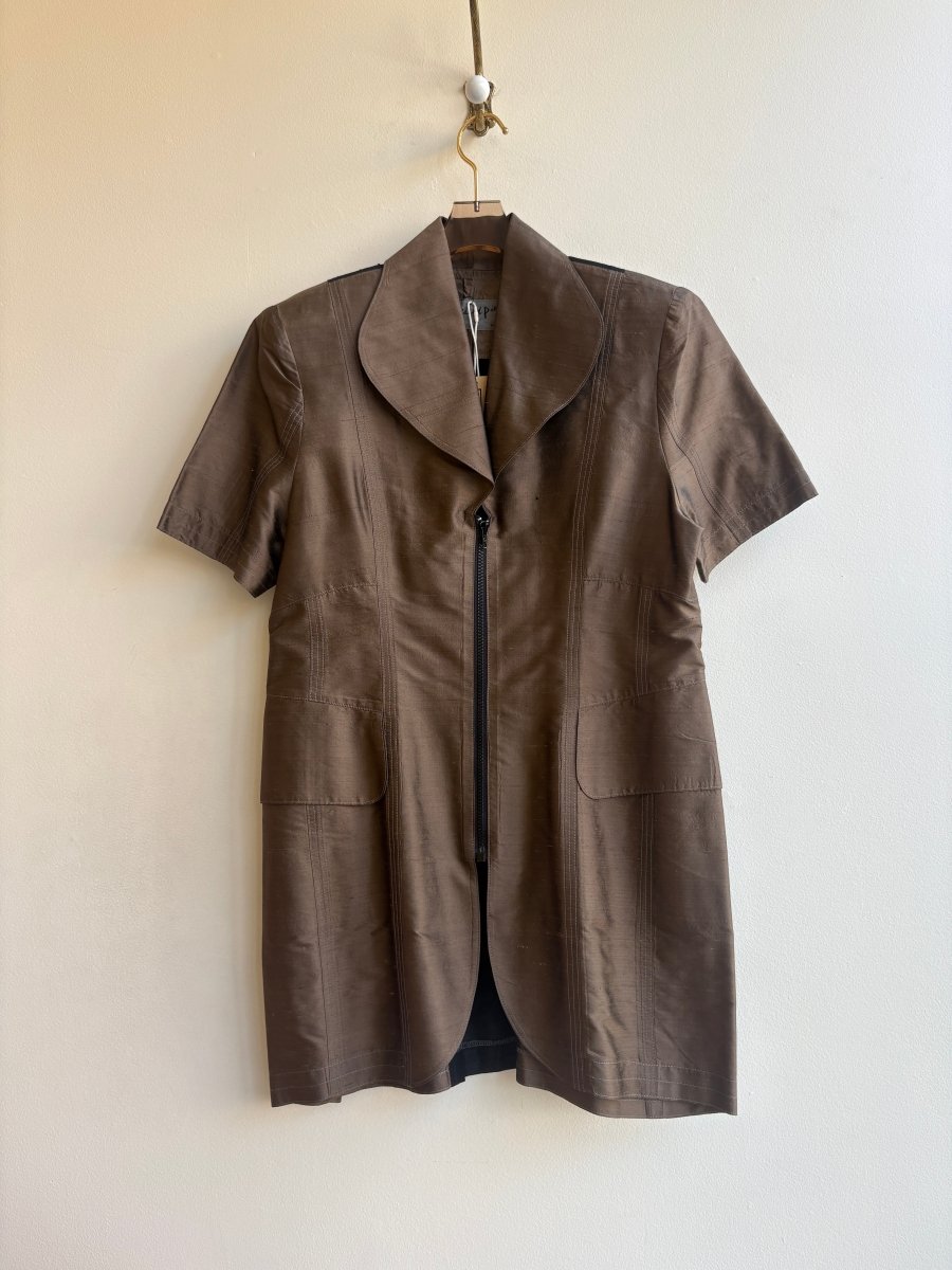 Marie Saint Pierre | Bronze and Black Short Sleeve Dress Jacket (Vintage) - Made X Hudson