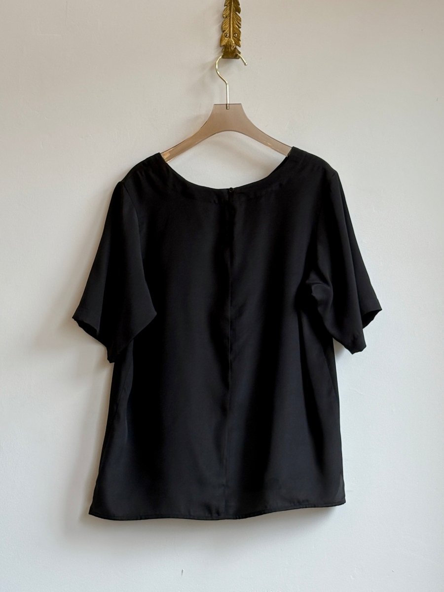 Black Silk Charmeuse Everyday Top - Made X Hudson