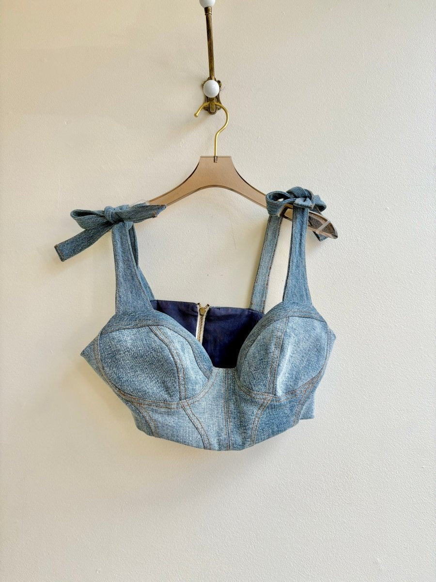 Upcycled Denim Bustier - Made X Hudson