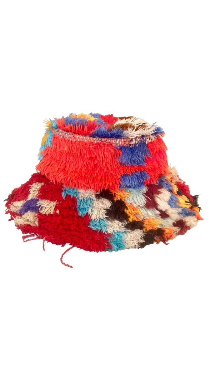 Red Bucket Hat w/ Colors Blue, White, & Orange - Made X Hudson