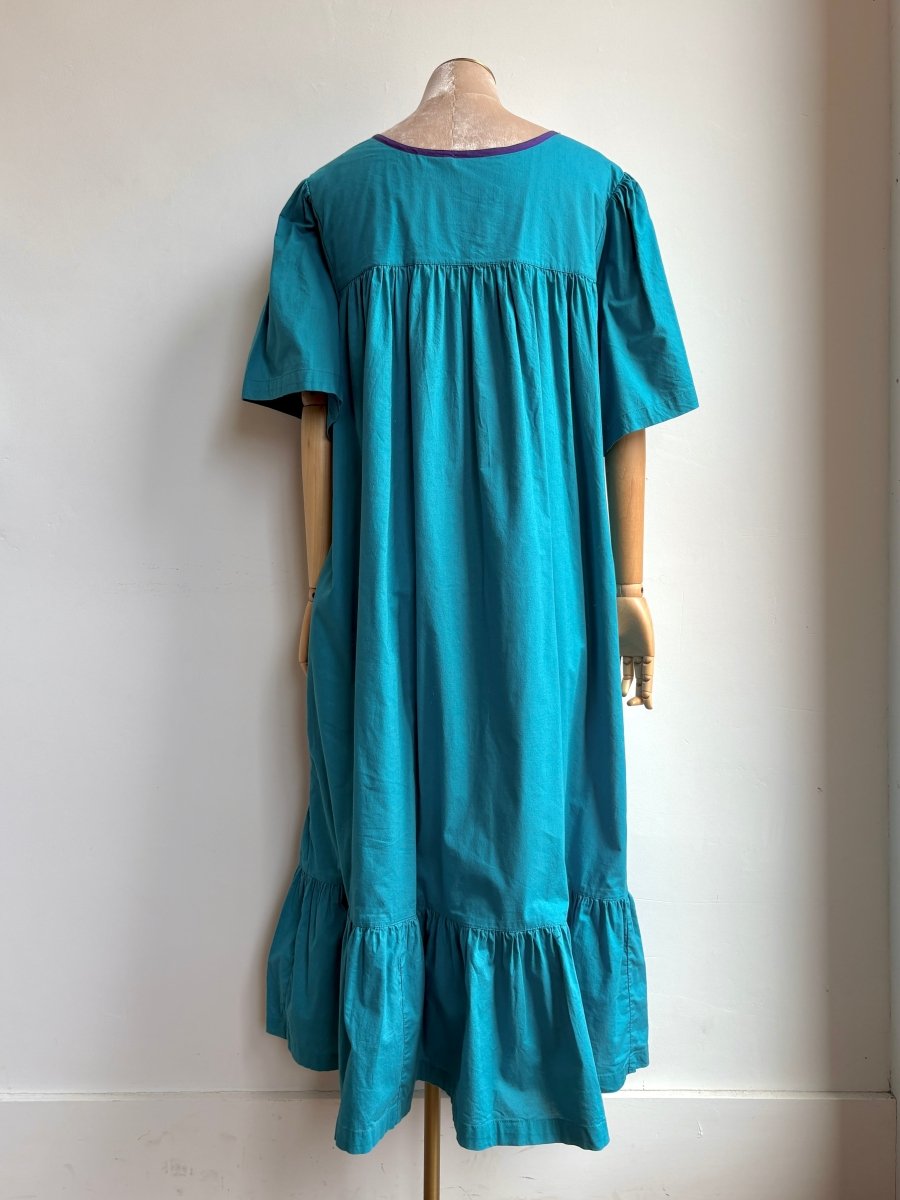 Teal Feline Dress (Vintage) - Made X Hudson