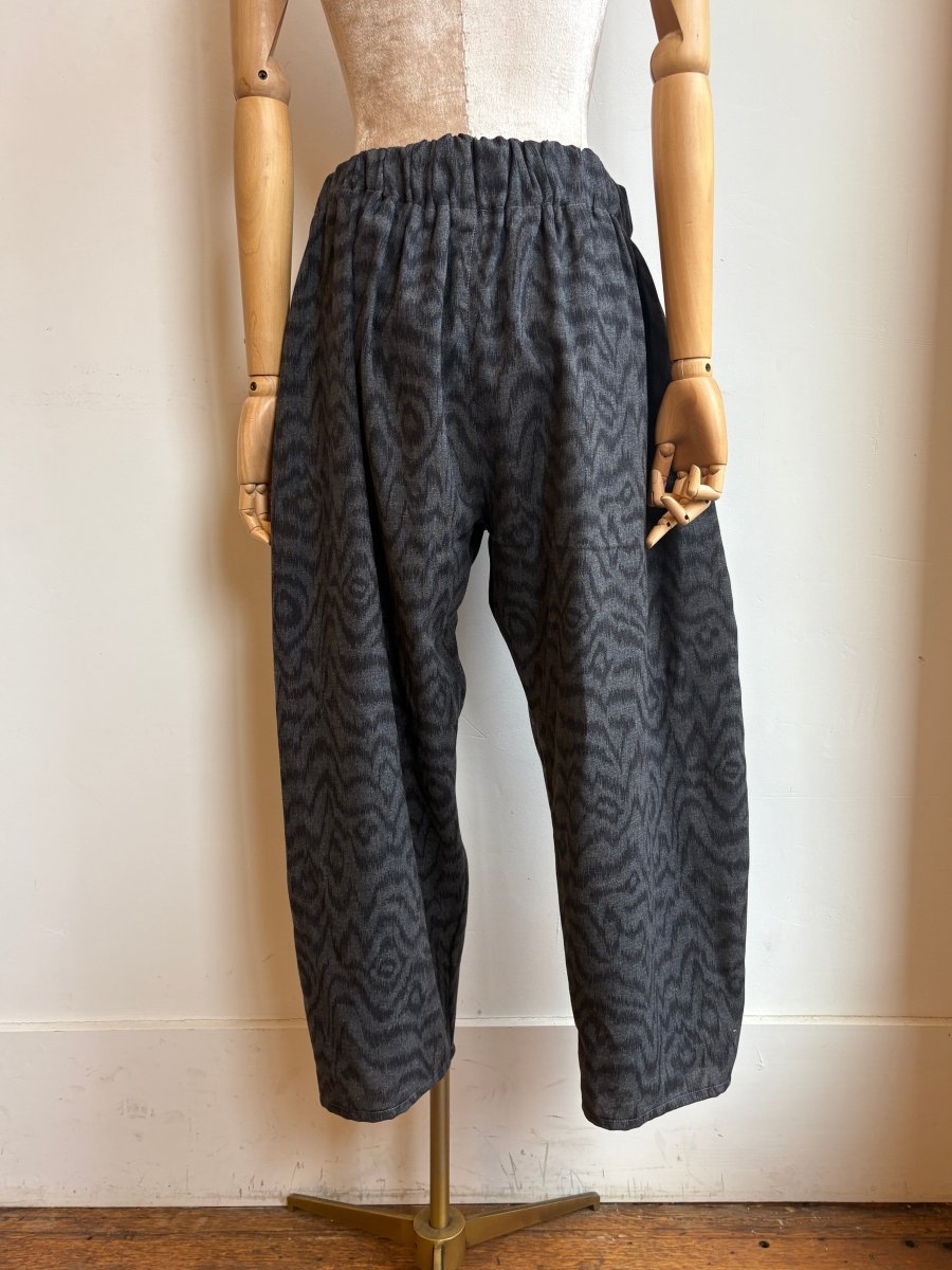 Charcoal Ikat Print Wool Studio Pant - Made X Hudson