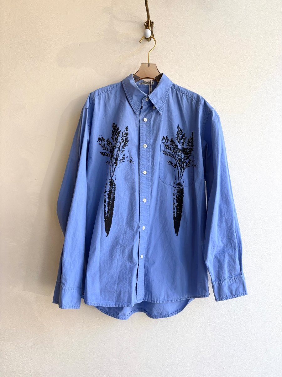 “Blake” Blue Carrot Print Shirt (Reworked) - Made X Hudson