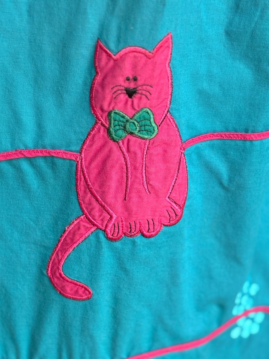Teal Feline Dress (Vintage) - Made X Hudson