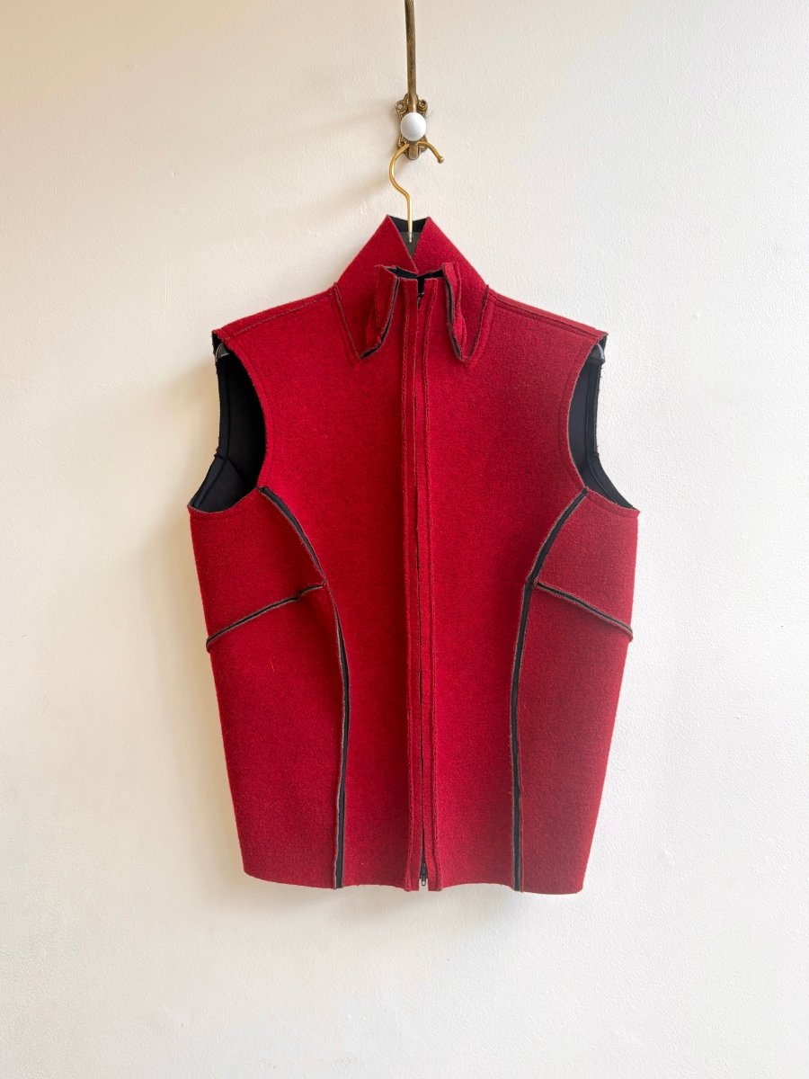 Red Wool Vest | 2T - Made X Hudson