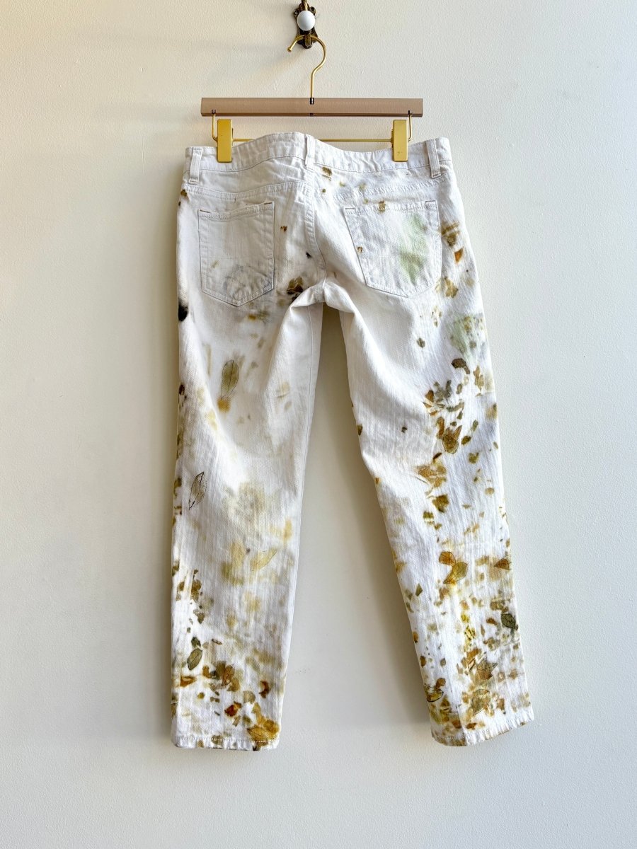 Yellow Eco Printed & Hand Drawn Pants (Reworked) - Made X Hudson