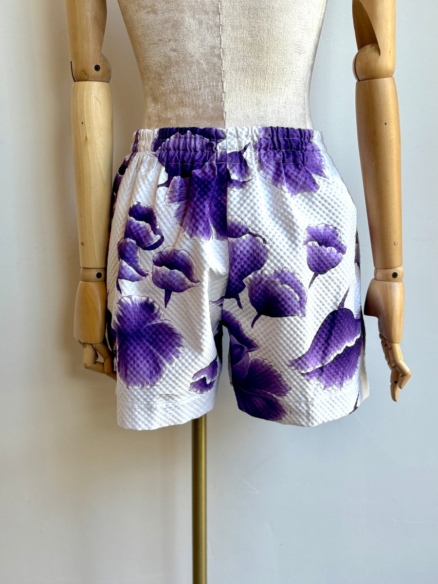 Purple Floral Town Shorts - Made X Hudson