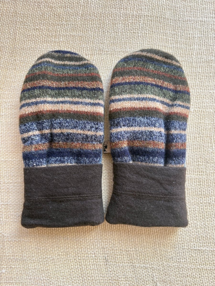 Brown, Tan, Olive, Blue Men’s Wool Mittens - Made X Hudson