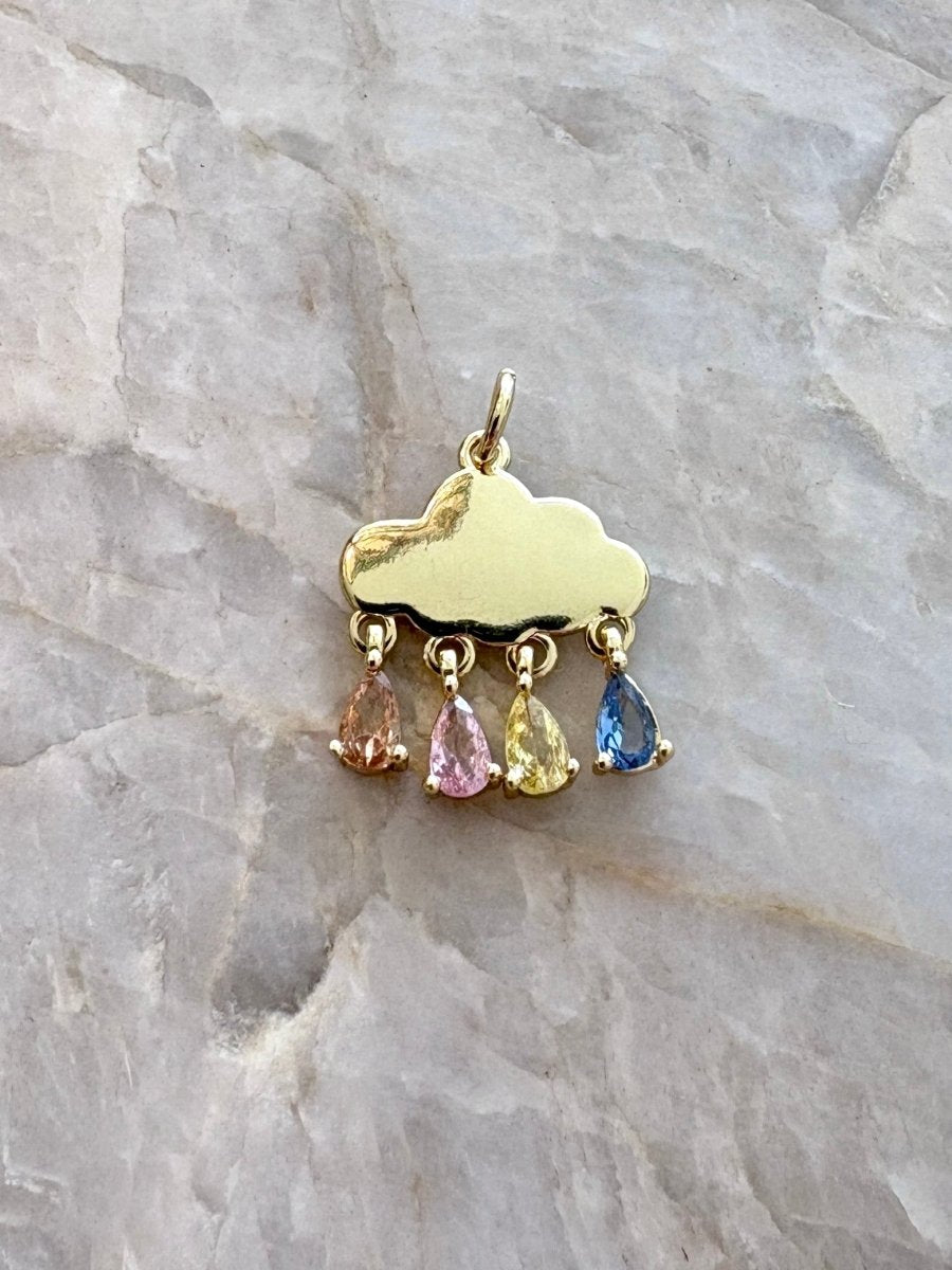 CZ 14K Gold Plating Rain Cloud Charm - Made X Hudson
