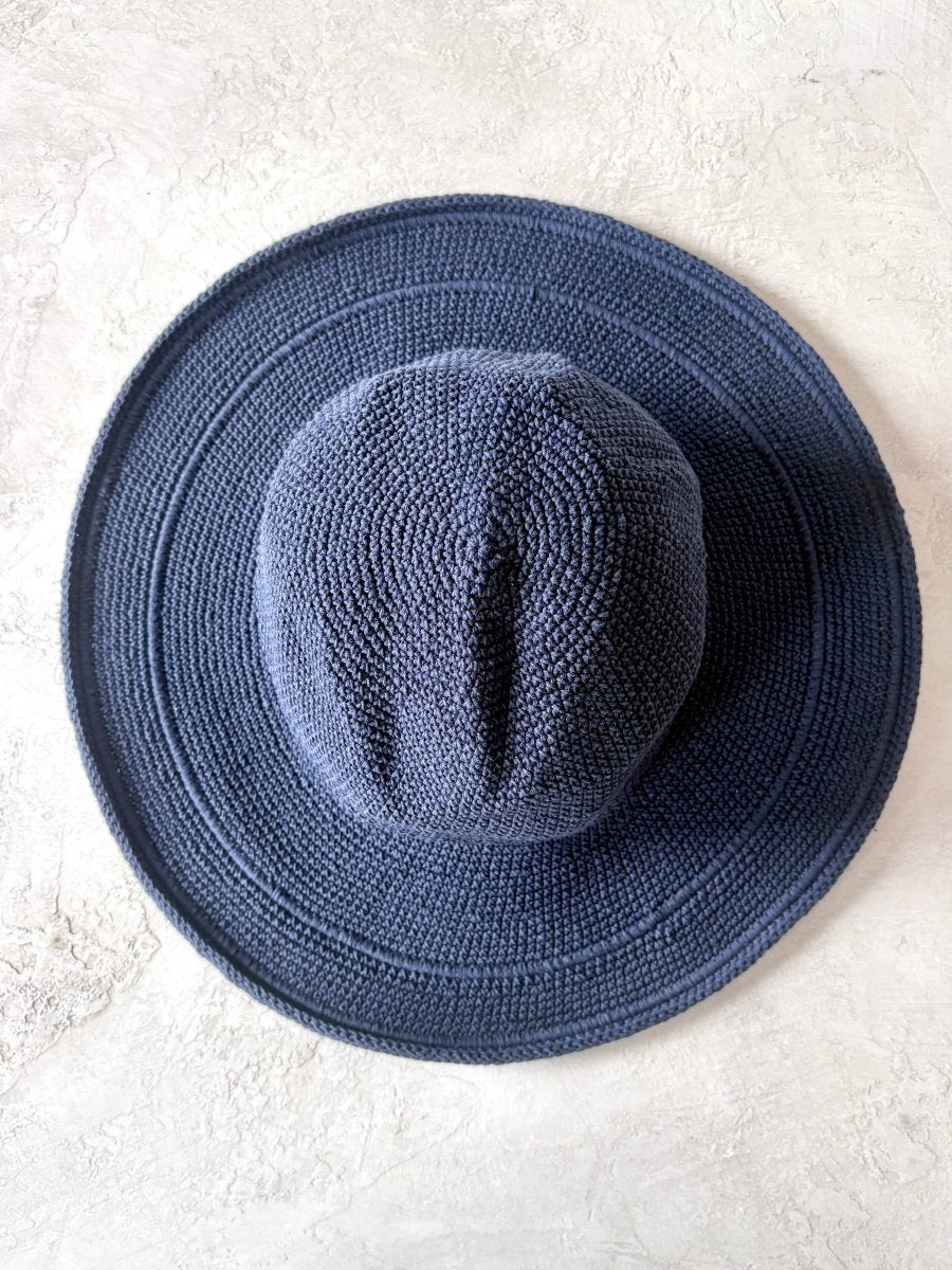 Crochet Cotton Gardening Hat in Navy - Made X Hudson