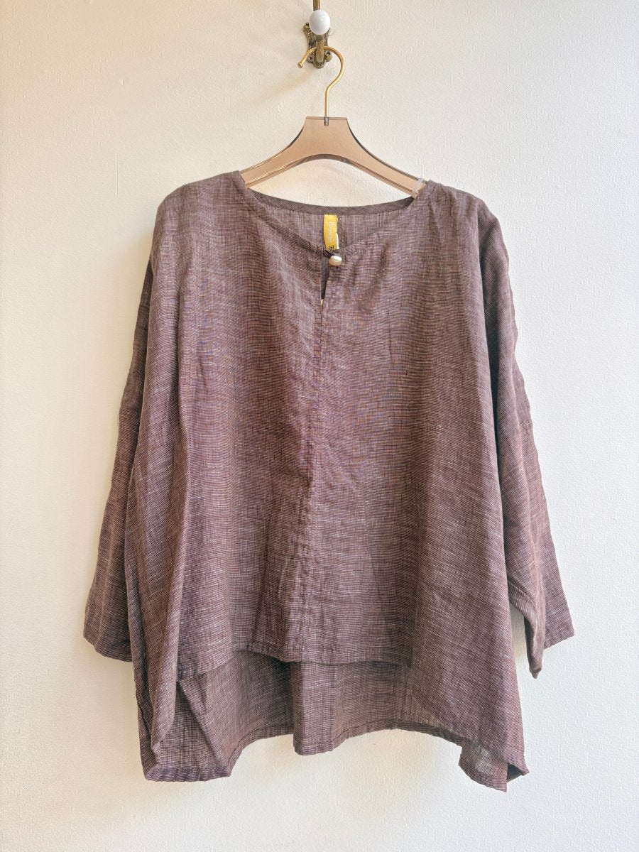 Chestnut Cross-weave Linen Studio Tee - Made X Hudson