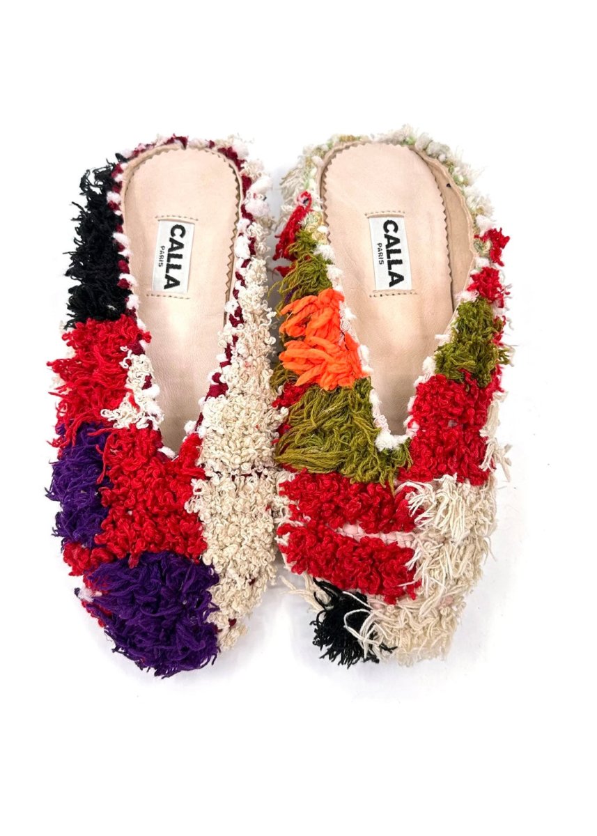 Aili Babouche “Aya” Mules In Colors Red, Purple, Olive, Orange (Size 38) - Made X Hudson