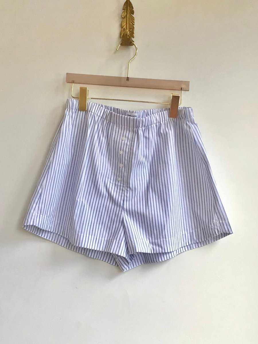 Blue & White Stripe Boxer Shorts (Reworked) - Made X Hudson