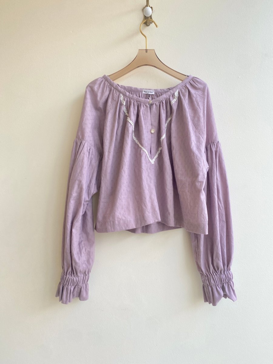 Zero Waste Lavender w/ Embroidered Detail Carpathian Top - Made X Hudson