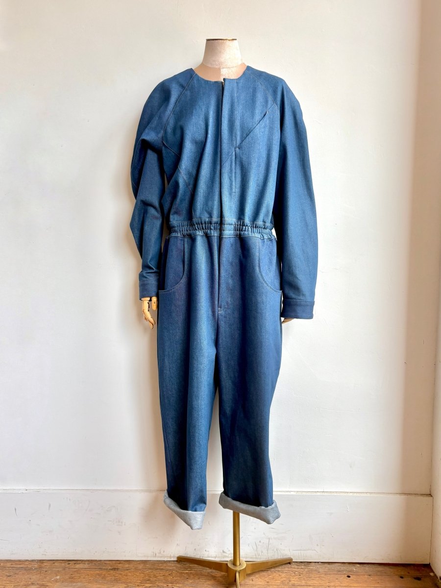 Denim and Gold Stitching Jumpsuit - Made X Hudson