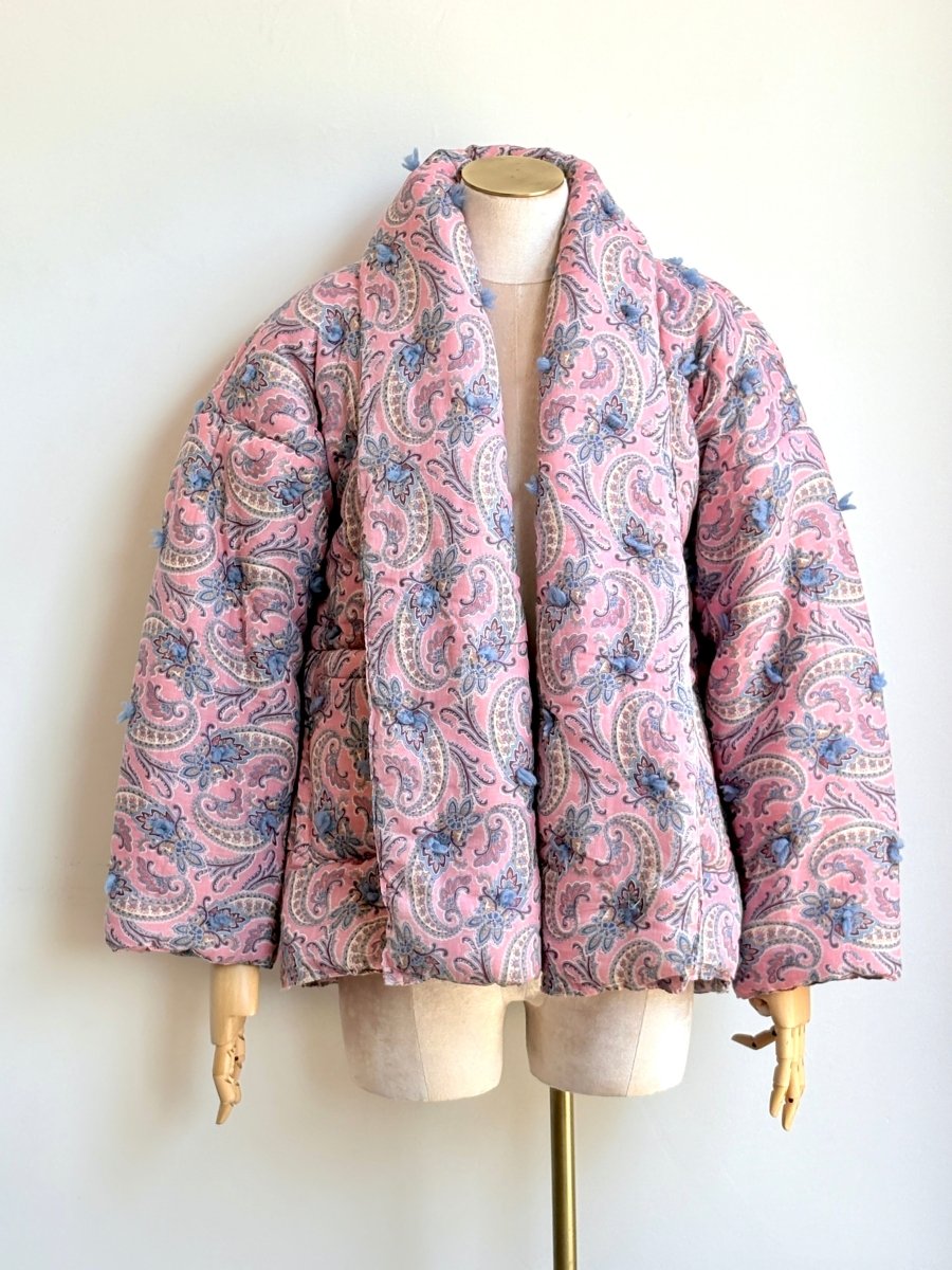 Pink Paisley Quilt Tufted Haori Jacket - Made X Hudson